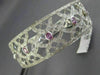 ESTATE WIDE 2.08CT DIAMOND & PINK SAPPHIRE 14K WHITE GOLD ETOILE INFINITY BANGLE