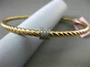 ESTATE .35CT DIAMOND 14KT WHITE & ROSE GOLD CIRCLE OF LIFE ROPE BANGLE BRACELET