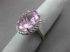 ESTATE LARGE 10.35CT AAA PINK ICE 14KT WHITE GOLD SOLITAIRE FILIGREE OVAL RING