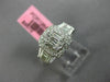 ESTATE 1.04CT ROUND & BAGUETTE DIAMOND 18KT WHITE GOLD CLUSTER SQUARE HALO RING