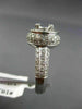 WIDE .80CT DIAMOND 14K WHITE GOLD DOUBLE HALO SEMI MOUNT ENGAGEMENT RING #1037