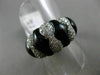 ESTATE WIDE 3.93CT DIAMOND & AAA ONYX 14KT WHITE GOLD 3D INFINITY BOW LOVE RING