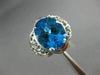 LARGE 3.03CT DIAMOND & AAA OVAL BLUE TOPAZ 14K WHITE GOLD OPEN FILIGREE FUN RING