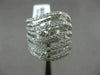 ESTATE LARGE 1.92CT DIAMOND 18KT WHITE GOLD 3D MULTI ROW ETOILE WAVE LOVE RING