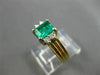 ESTATE .91CT DIAMOND & EMERALD 14KT YELLOW GOLD RECTANGLE ENGAGEMENT RING #19177