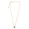 1.23CT DIAMOND & AAA PINK SAPPHIRE 14KT YELLOW GOLD OVAL SOLITAIRE LOVE NECKLACE