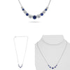 1.73CT DIAMOND & AAA SAPPHIRE 14KT WHITE GOLD 11 STONE ADJUSTABLE LOVE NECKLACE