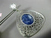 ESTATE EXTRA LARGE 2.23CT DIAMOND & SAPPHIRE MARBLE 14KT TWO TONE GOLD EARRINGS