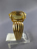 ESTATE EXTRA LARGE 10.0CT AAA YELLOW TOPAZ 14KT YELLOW GOLD 3D OVAL RING #1005