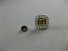 ESTATE 1.30CT WHITE & FANCY YELLOW DIAMOND 18KT TWO TONE GOLD CLASSIC HALO STUD