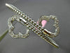 ESTATE WIDE .22CT DIAMOND 14K WHITE GOLD 3D FLEXIBLE FLOWER LOVE BANGLE BRACELET