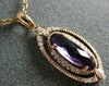 ESTATE 1.15CT DIAMOND & AAA AMETHYST 14KT ROSE GOLD 3D OVAL FILIGREE PENDANT