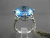 ESTATE 13.32CT DIAMOND & AAA EXTRA FACET BLUE TOPAZ 14KT WHITE GOLD 3D ROPE RING