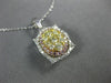 ESTATE .85CT MULTI COLOR DIAMOND 14KT TRI COLOR GOLD 3D CLUSTER OVAL PENDANT