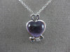 ESTATE 2.64CT DIAMOND & AMETHYST 18K WHITE GOLD HEART SHAPE LOVE HANGING PENDANT