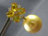 5.02CT DIAMOND & AAA YELLOW SAPPHIRE & SOUTH SEA PEARL 18KT YELLOW GOLD EARRINGS
