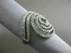 ESTATE LARGE 1.32CT DIAMOND 18KT WHITE GOLD 3D ROUND MULTI ROW SWIRL FUN RING