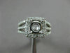 ESTATE .80CT DIAMOND 14K WHITE GOLD HALO SQUARE SEMI MOUNT ENGAGEMENT RING #2625