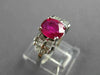 ESTATE 1.87CT DIAMOND & AAA RUBY 14KT WHITE GOLD ENGAGEMENT RING #26447