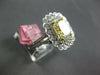 LARGE 5.57CT WHITE & FANCY YELLOW DIAMOND 18K 2 TONE GOLD FLOWER ENGAGEMENT RING