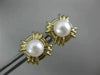 ESTATE AAA SOUTH SEA PEARL 14KT YELLOW GOLD 3D ROUND SQUARE STUD EARRINGS #26241