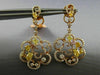 ESTATE 2.76CT MULTI COLOR FANCY DIAMOND 18KT TWO TONE GOLD 3D FLOWER EARRINGS