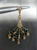 ESTATE LARGE .33CT DIAMOND 14KT BALCK & ROSE GOLD SPIDER WEB CHANDELIER EARRINGS