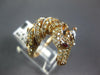 LARGE .89CT DIAMOND & AAA RUBY 18KT WHITE & ROSE GOLD HANDCRAFTED HORSE FUN RING