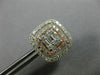 ESTATE LARGE 1.78CT ROUND & BAGUETTE DIAMOND 14KT ROSE GOLD SQUARE STUD EARRINGS