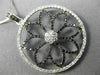 LARGE 1.07CT WHITE & BLACK DIAMOND 14KT TWO TONE GOLD 3D CIRCULAR FLOWER PENDANT
