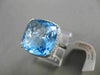 ESTATE EXTRA LARGE 13.98CT DIAMOND & AAA BLUE TOPAZ 14K WHITE GOLD FILIGREE RING