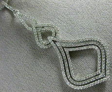 ESTATE LARGE 1.60CT DIAMOND 14KT WHITE GOLD 3D MULTI ROW TEAR DROP LOVE PENDANT