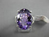 ESTATE LARGE 7.73CTW DIAMOND & AAA AMETHYST 14KT WHITE 3D FLORAL COCKTAIL RING