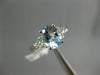 ESTATE 1.42CT DIAMOND & AAA AQUAMARINE 14KT WHITE GOLD 3D OVAL ENGAGEMENT RING