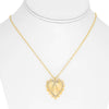 LARGE .16CT DIAMOND 14K YELLOW GOLD HEART SHAPE ADJUSTABLE LOVE FLOATING PENDANT