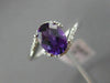 ESTATE 1.32CT DIAMOND & AAA AMETHYST 18K WHITE GOLD INFINITY OVAL SWIRL FUN RING