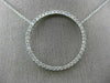 ESTATE LARGE .25CT DIAMOND 14KT WHITE GOLD CLASSIC CIRCLE OF LIFE LOVE NECKLACE