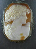 ANTIQUE LARGE 14KT WHITE GOLD FILIGREE LADY SHELL CAMEO PENDANT & BROOCH #20139