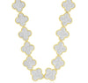 ESTATE WIDE 6.50CT DIAMOND 14K 2 TONE GOLD MULTI FLOWER FILIGREE TENNIS NECKLACE