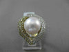 ESTATE 1.02CT DIAMOND 18KT TWO TONE GOLD AAA SOUTH SEA PEARL HEART SHAPE RING