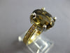 4.62CT DIAMOND & AAA SMOKY TOPAZ 18KT 2 TONE GOLD OVAL & ROUND LOVE RING #28200