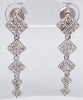 ESTATE .85CT DIAMOND 14KT WHITE GOLD SQUARE GEOMETRICAL JOURNEY HANGING EARRINGS