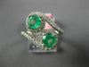 ESTATE 1.55CT DIAMOND & AAA EMERALD 18KT WHITE GOLD LOVE KNOT INFINITY FUN RING