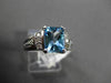 ESTATE 1.42CT DIAMOND & AAA BLUE TOPAZ 14K WHITE GOLD FILIGREE ENGAGEMENT RING
