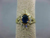 ESTATE WIDE 1.30CT DIAMOND & AAA SAPPHIRE 14KT YELLOW GOLD 3D FLOWER RING #9790