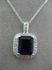 ESTATE LARGE 4.61CT DIAMOND & AMETHYST 14KT WHITE GOLD MILGRAIN FLOATING PENDANT