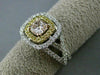 ESTATE LARGE GIA 1.0CT DIAMOND 18K TRI COLOR GOLD 3D CUSHION CUT ENGAGEMENT RING