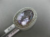 ESTATE EXTRA LARGE 8.42CT DIAMOND & AAA AMETHYST 14KT WHITE GOLD 3D OVAL RING