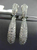 ESTATE LONG 2.13CT DIAMOND 18KT WHITE GOLD 3D PAVE MULTI ROW CLIP ON EARRINGS