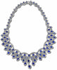 EXTRA LARGE 89.77CT DIAMOND & AAA SAPPHIRE 18KT WHITE GOLD 3D CLEOPATRA NECKLACE